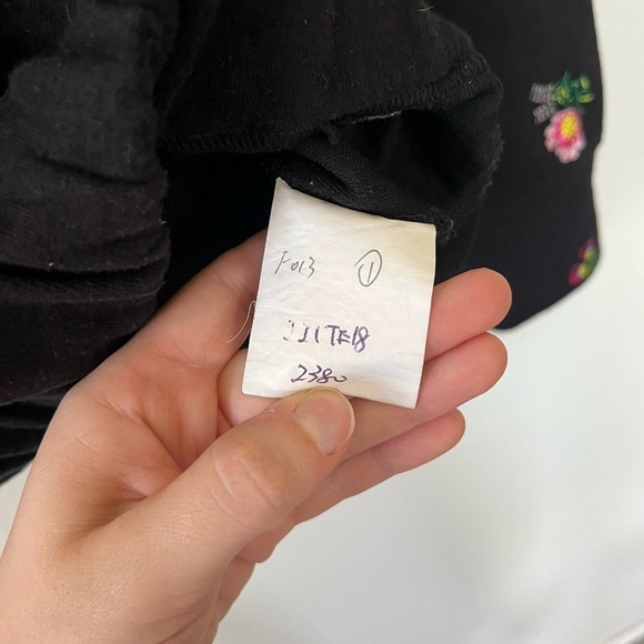 URLAZH Black Floral Embroidered Two Piece Loungewear Sweatsuit Women’s Size S - Picture 13 of 16